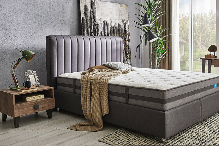 Тапицирано легло «Somni» + табла - с място за съхранение, повдигащ механизъм, система за безшумно затваряне