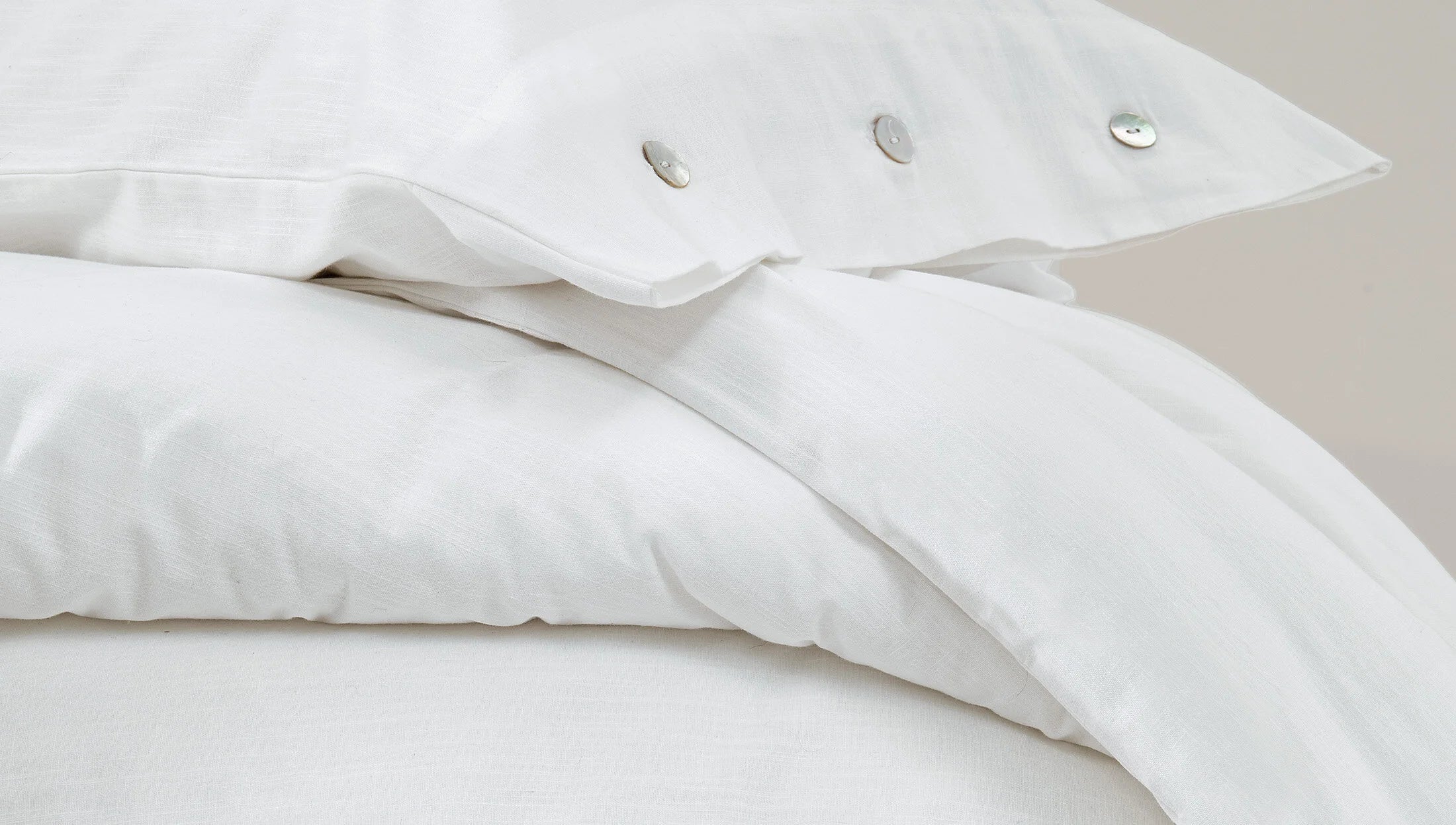 Двоен спален комплект «Annie White» - 4 части, ранфорс, лен