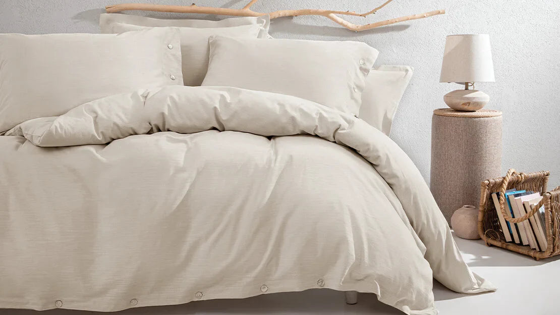 Двоен спален комплект «Annie» - 4 части, ранфорс, лен