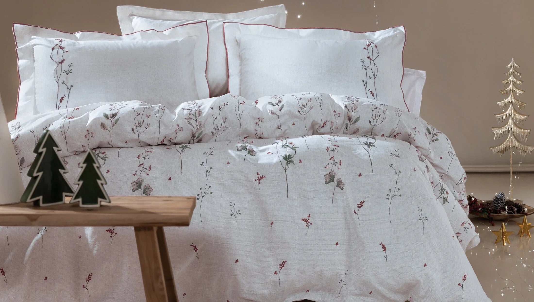 Двоен спален комплект «Liset» - 4 части, памук, ранфорс