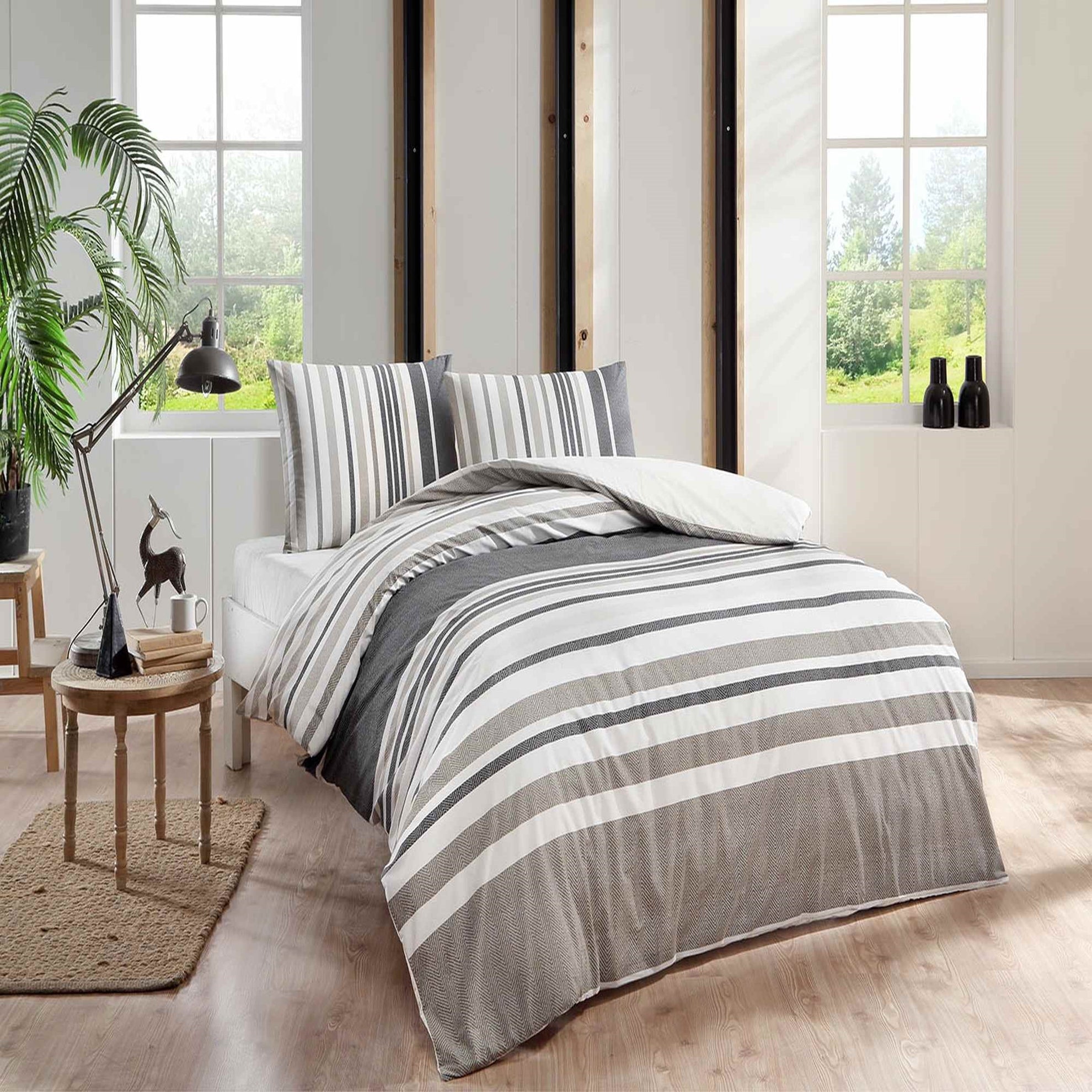 Двоен спален комплект «Echo kahve» - 4 части, ранфорс