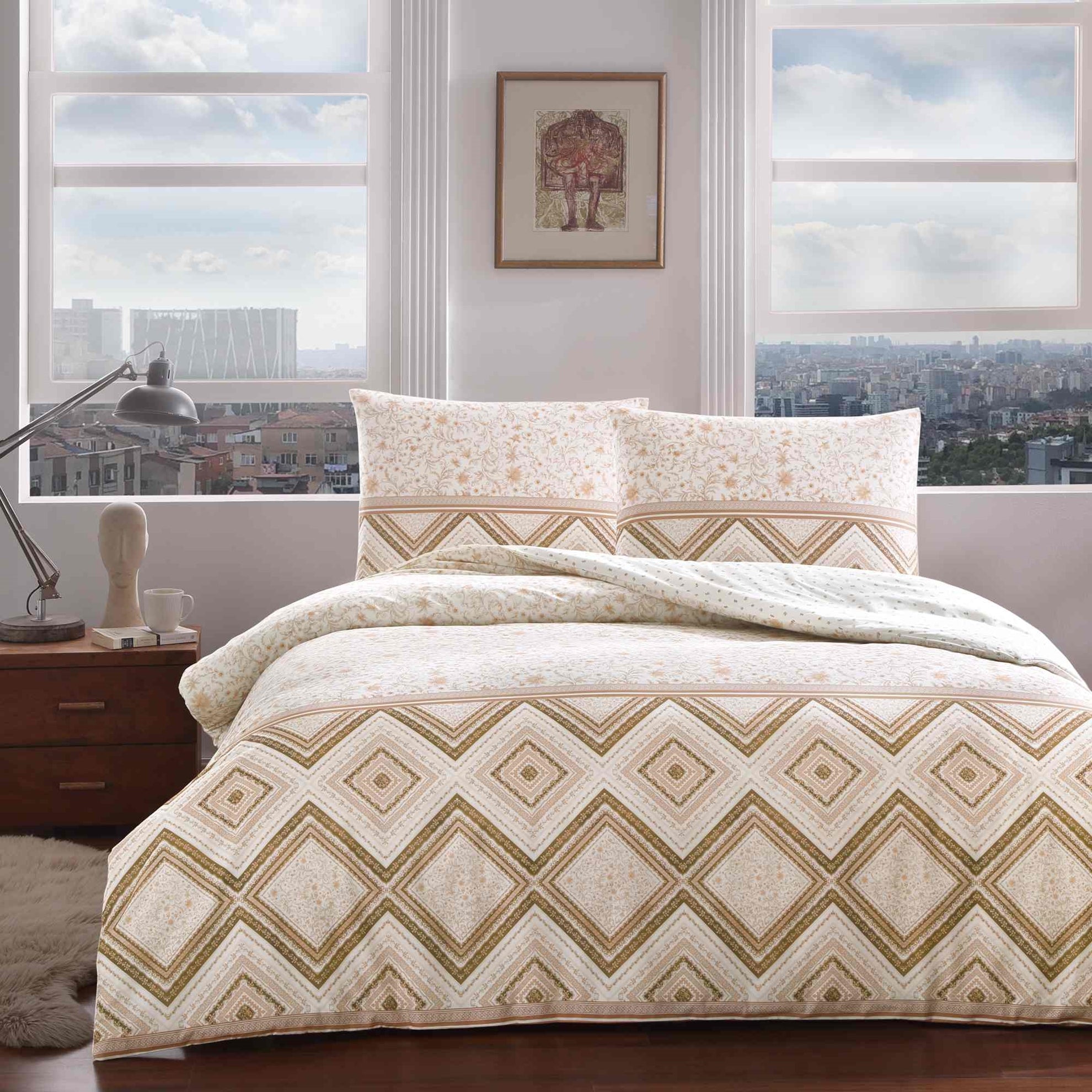 Двоен спален комплект «Perry» - 4 части, ранфорс