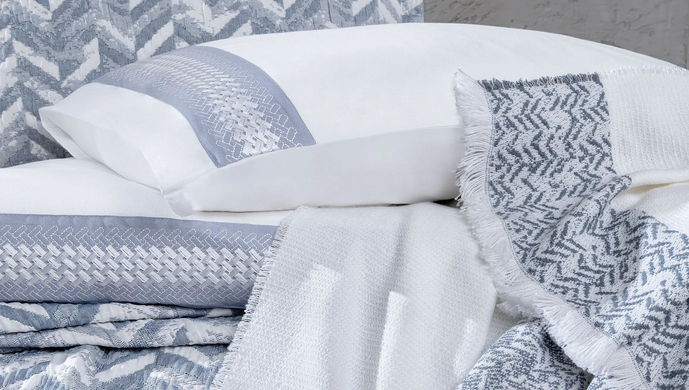 Двоен спален комплект «Elsie Indigo» - 8 части, памук, ранфорс