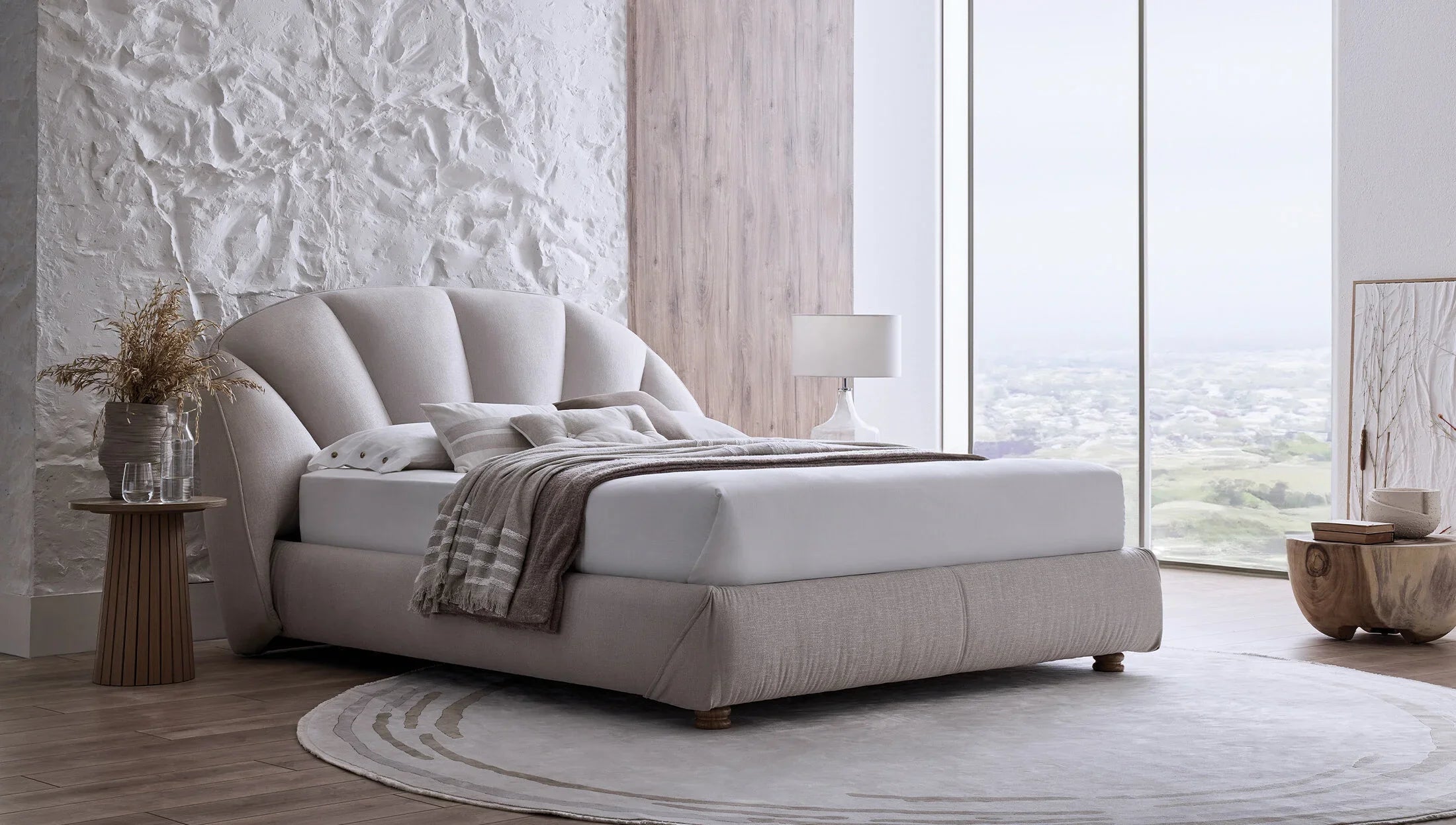 Тапицирано легло «Natura Rest» + Матрак и табла - с място за съхранение, с кокосови влакна, латекс и вълна Woolmark