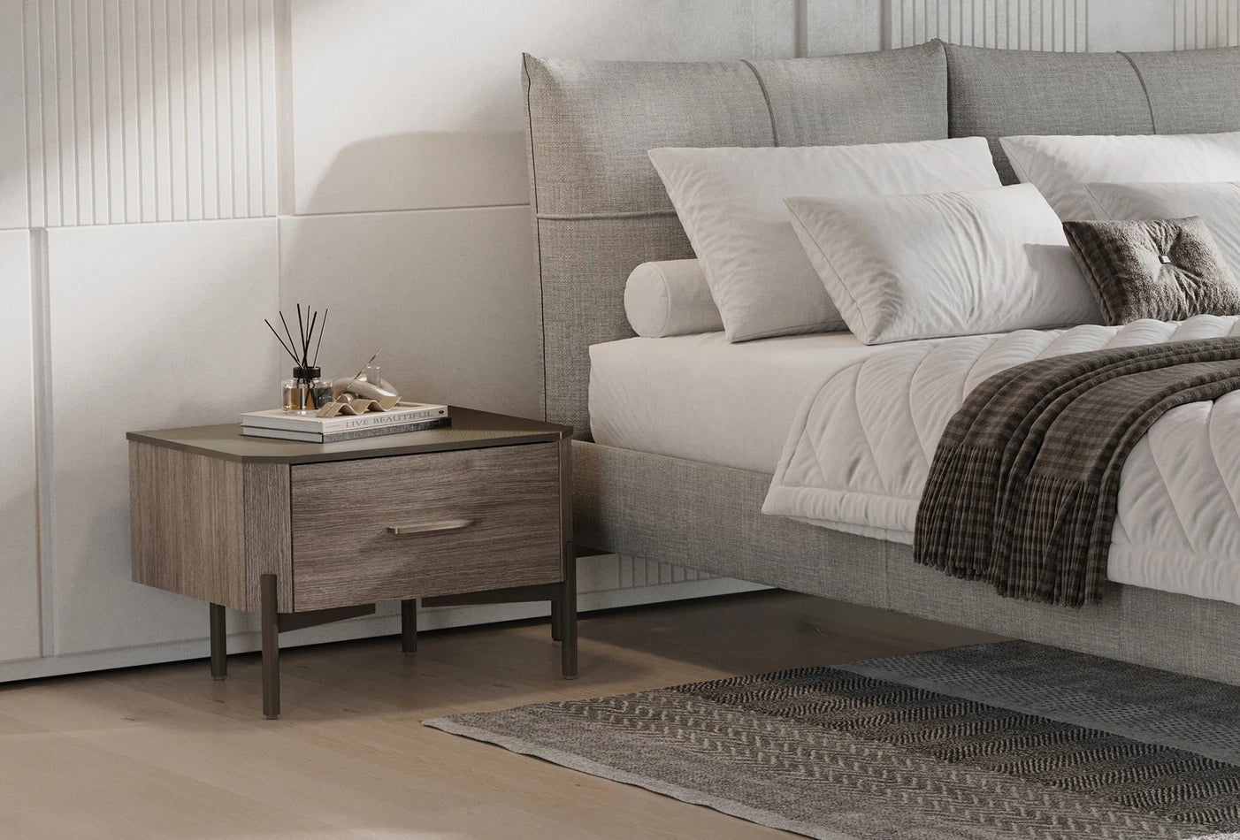 Нощно шкафче «Varena» + чекмедже, размер 60х41х46см