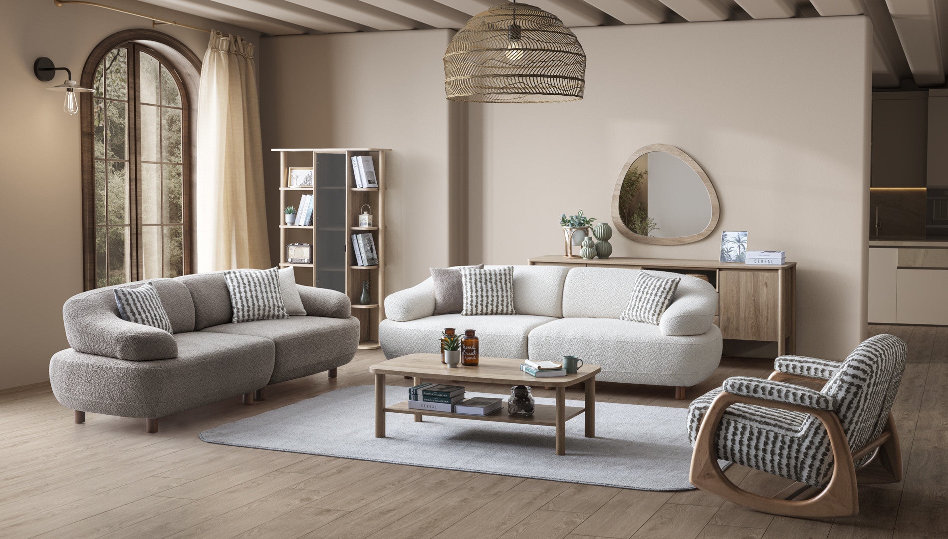 Триместен диван «Mona» + 3 декоративни възглавници, ширина 250см