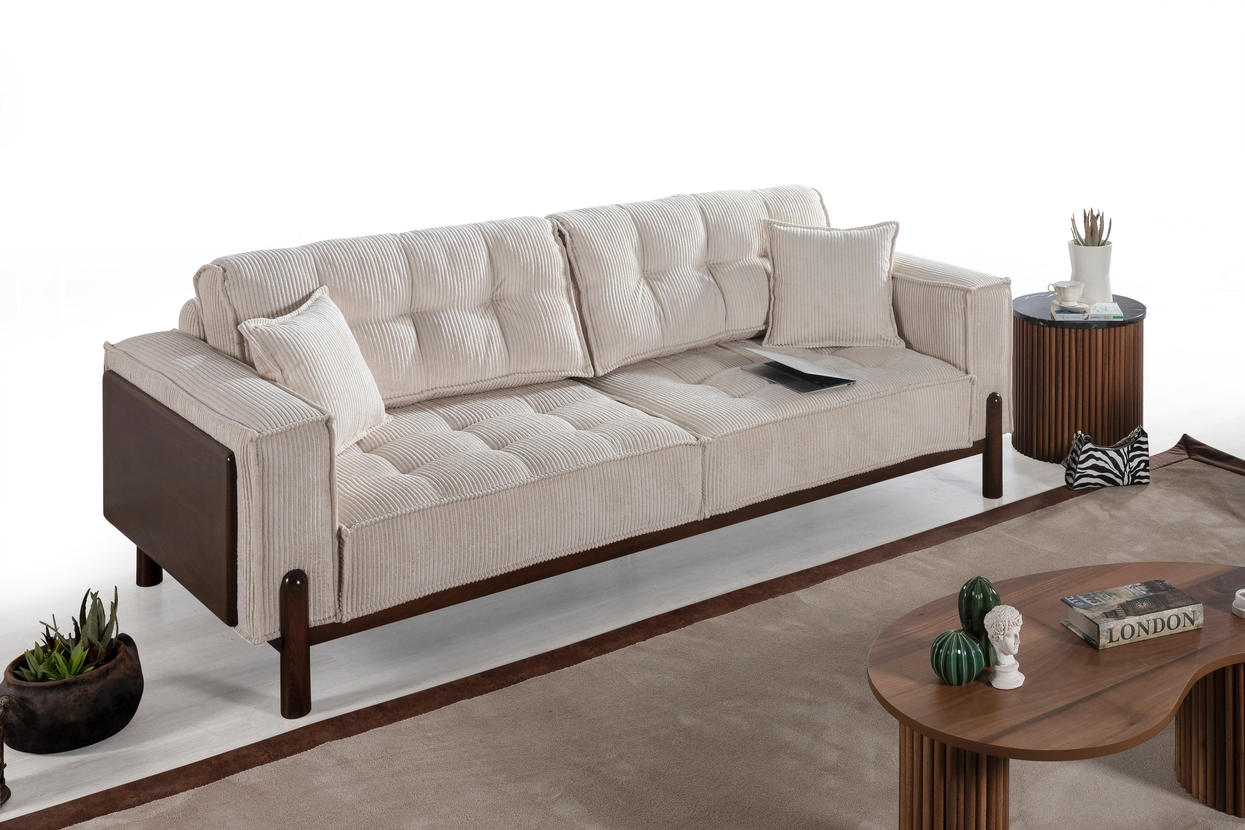 Триместен диван «Pamukkale» + 2 декоративни възглавници, ширина 233см