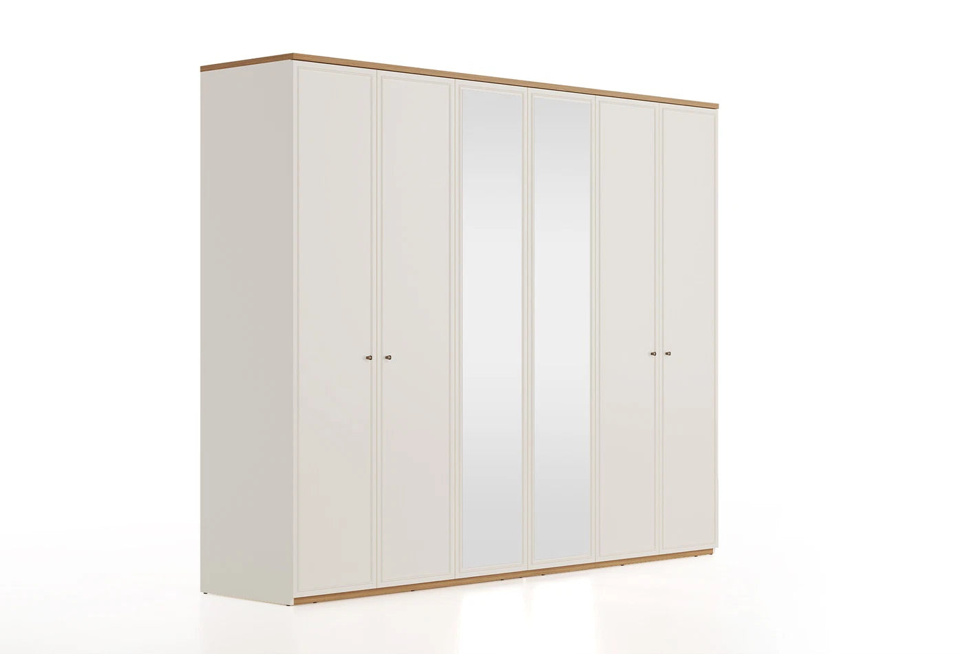 Шесткрилен гардероб «Marsana» с огледални врати, ширина 272см