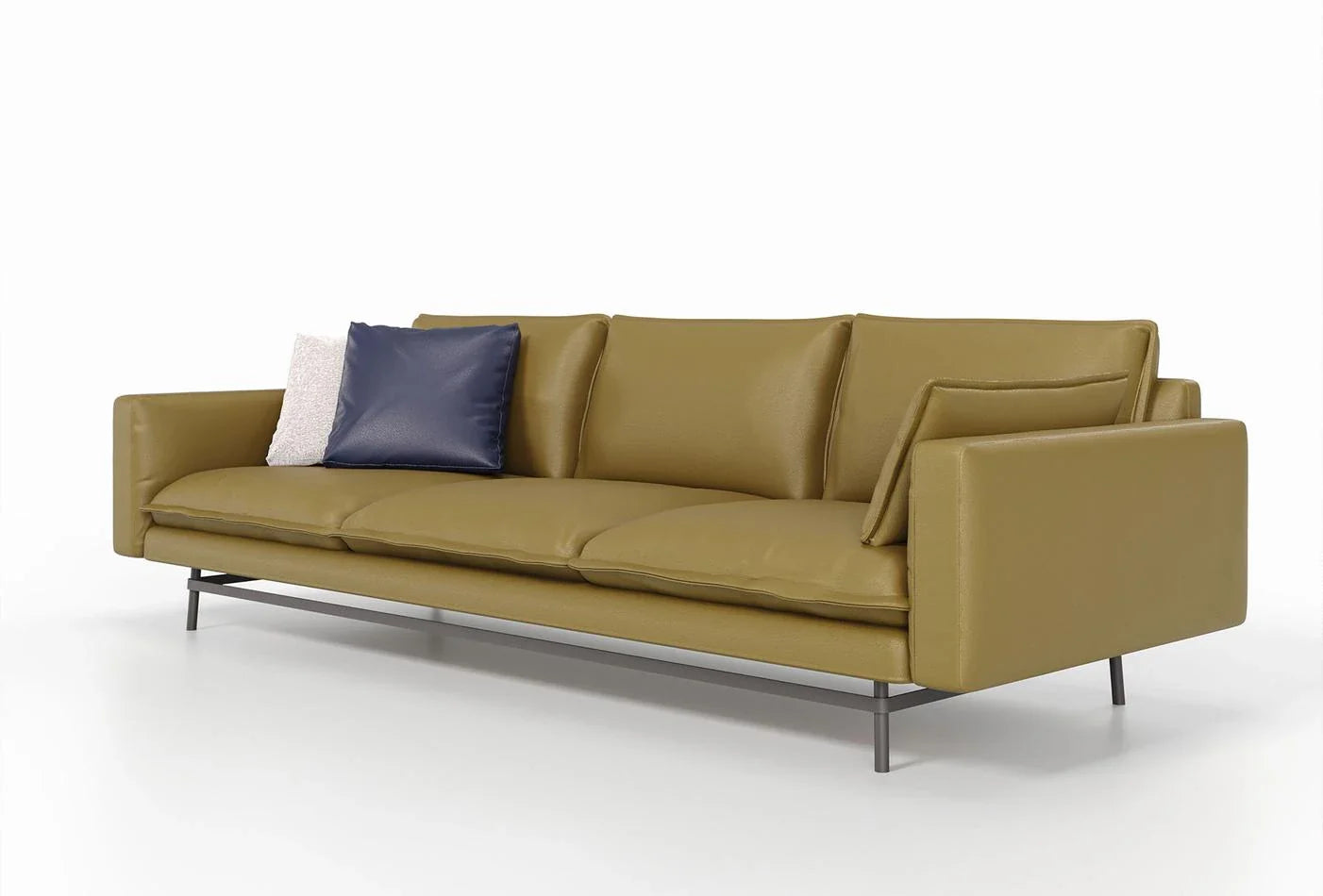 Триместен диван «Bond Street» с естествена кожа, ширина 274см