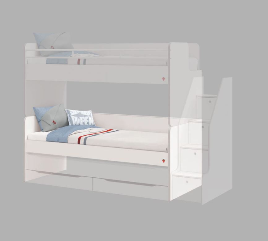 Легло за модулно двуетажно легло «Studio White» за матрак 90х200см