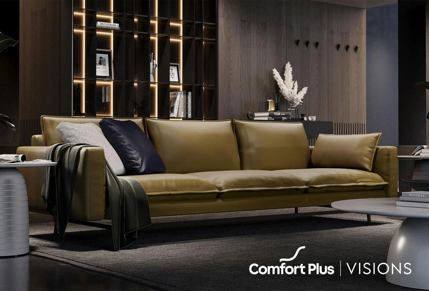 Триместен диван «Bond Street» с естествена кожа, ширина 274см