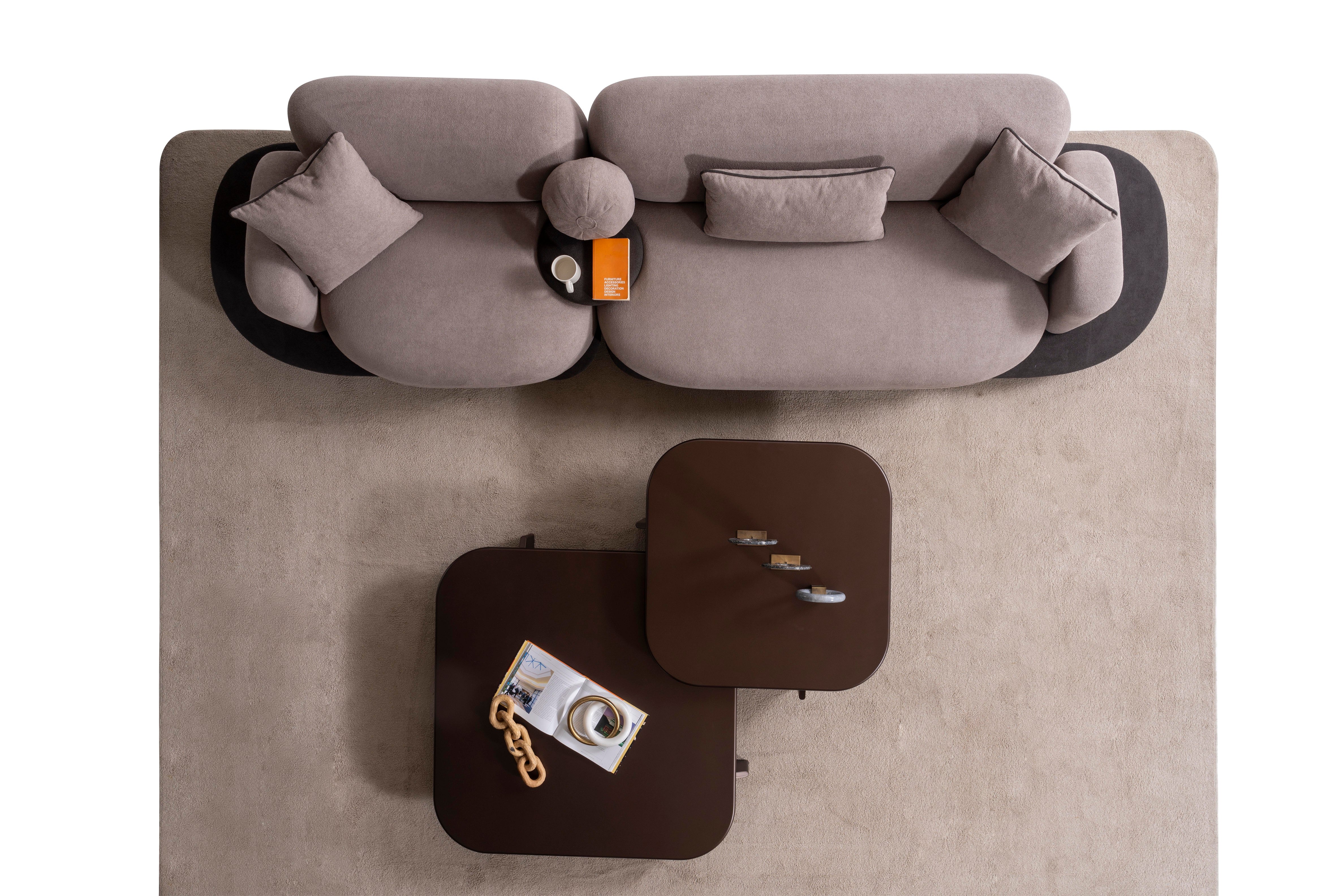 Триместен диван «Bonbon» + декоративни възглавници, ширина 345см