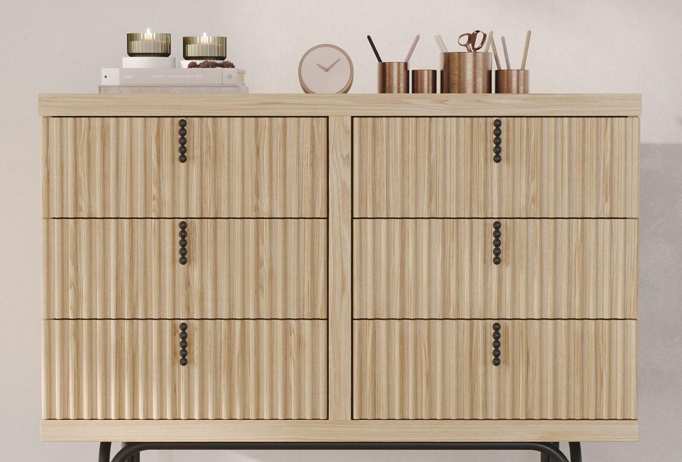 Скрин «Austin Oak» с шест чекмеджета, размер 103х81х48см