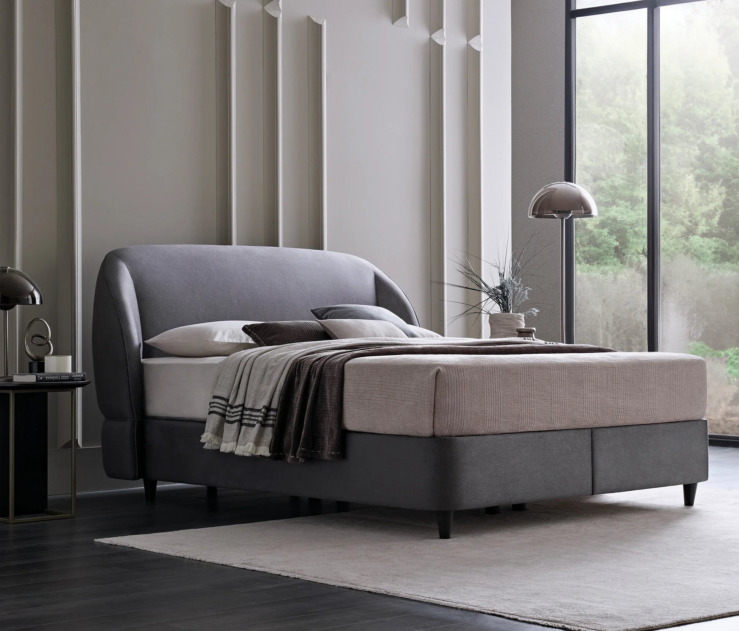 Тапицирано легло «Lotto» + Матрак «Orthopedic Support» + табла «Orthopedic Support» с място за съхранение, матрак с вълна Woolmark