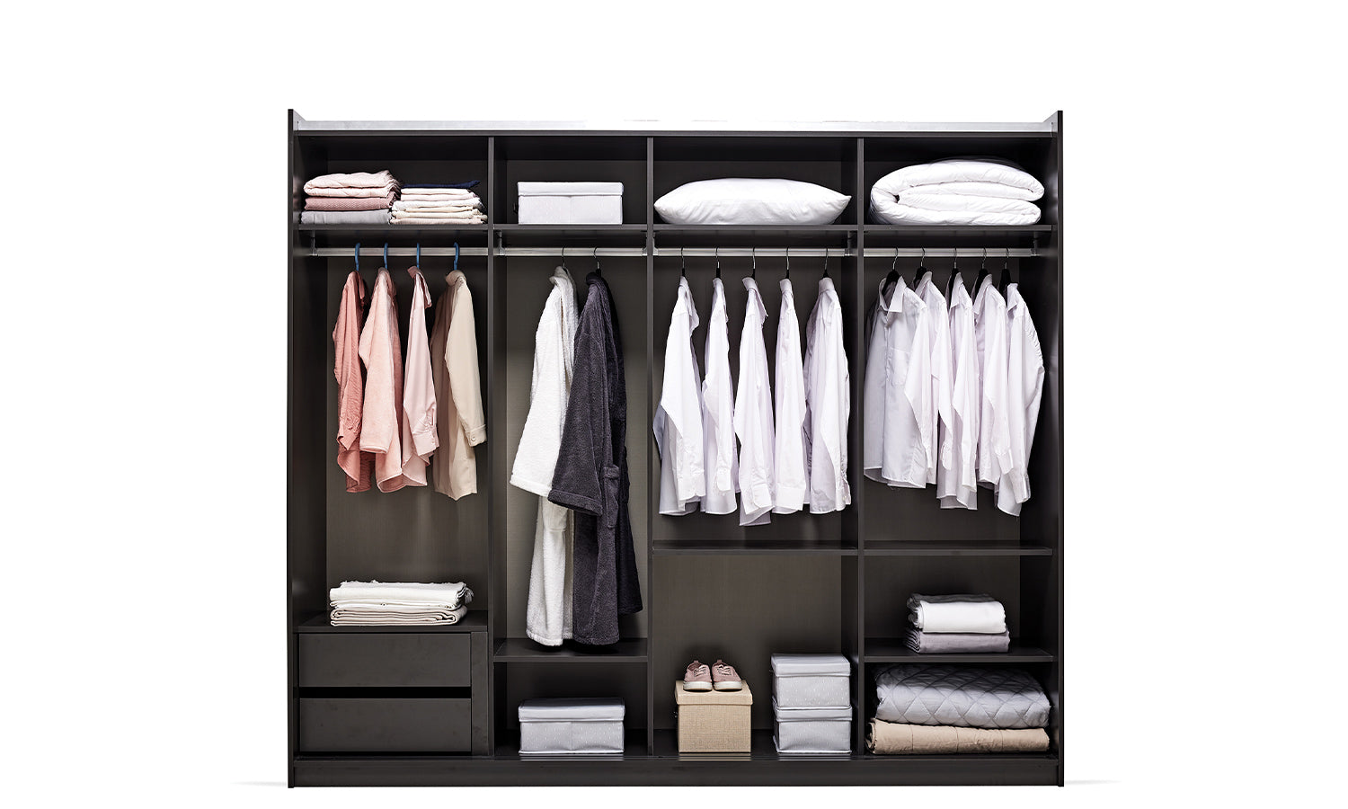 Гардероб с плъзгащи врати «Eterna» с огледална врата, ширина 253см