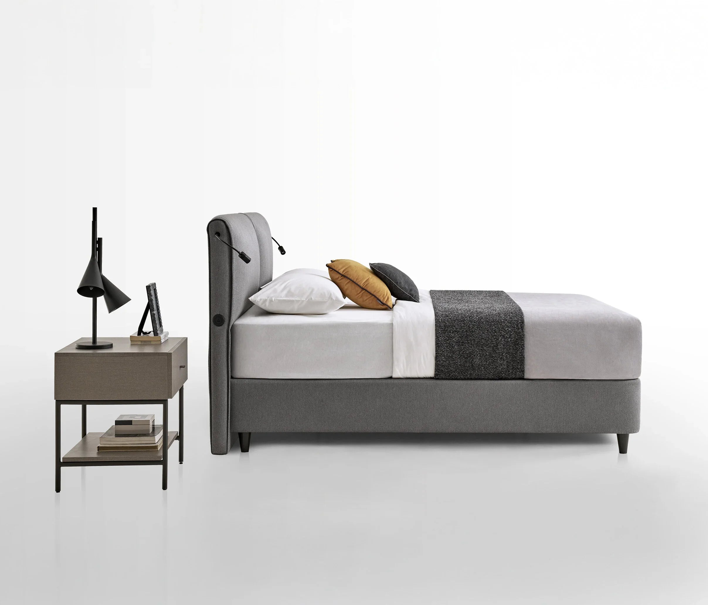 Тапицирана табла за легло «Adapt Rest» + осветление