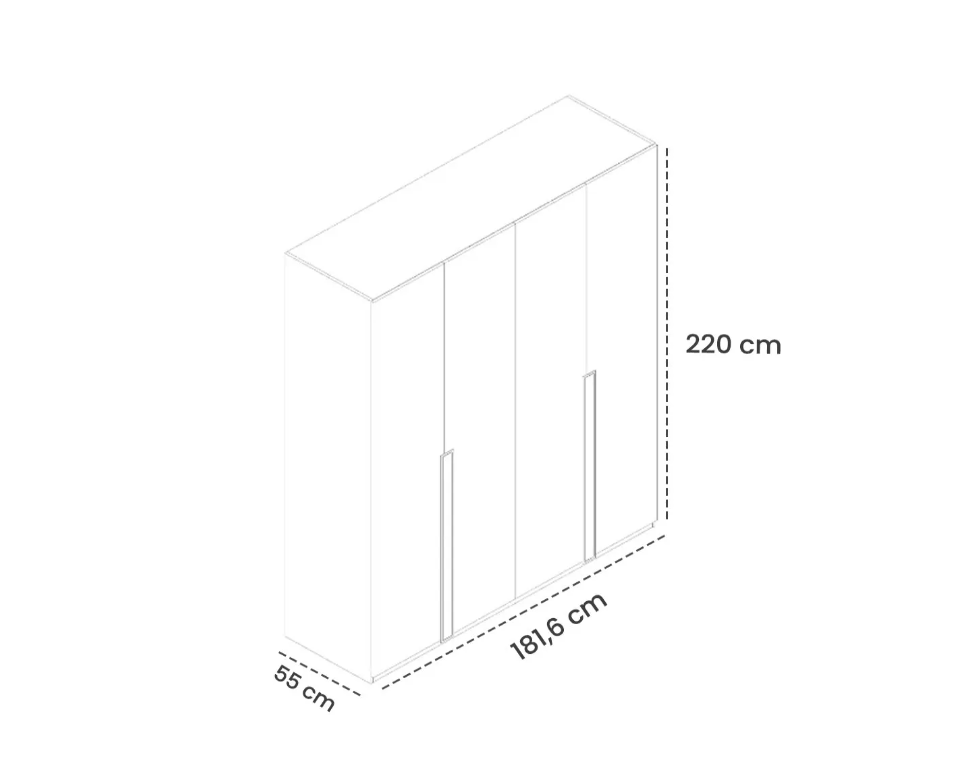 Четирикрилен гардероб «Adessa» - ширина 202см
