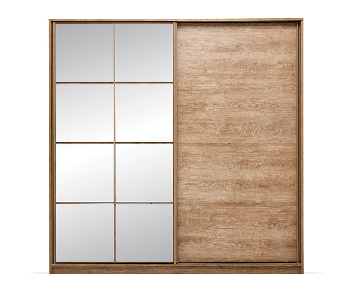 Гардероб с плъзгащи врати «Helis» с огледална врата, ширина 220см