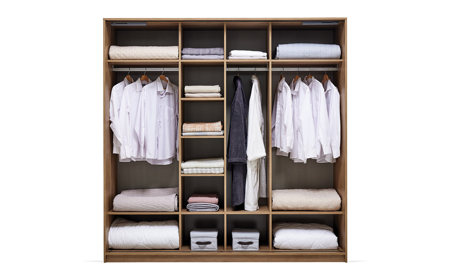 Гардероб с плъзгащи врати «Helis» с огледална врата, ширина 220см