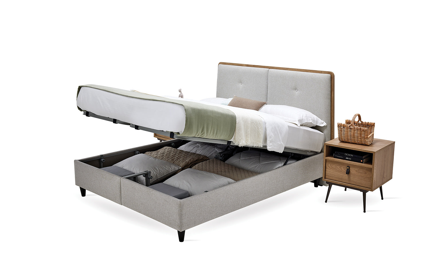 Легло «Helis» с място за съхранение, повдигащ механизъм