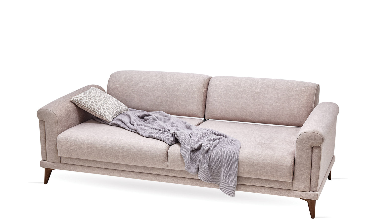 Tриместен разтегателен диван «Melvin» + 4 декоративни възглавници, ширина 233см