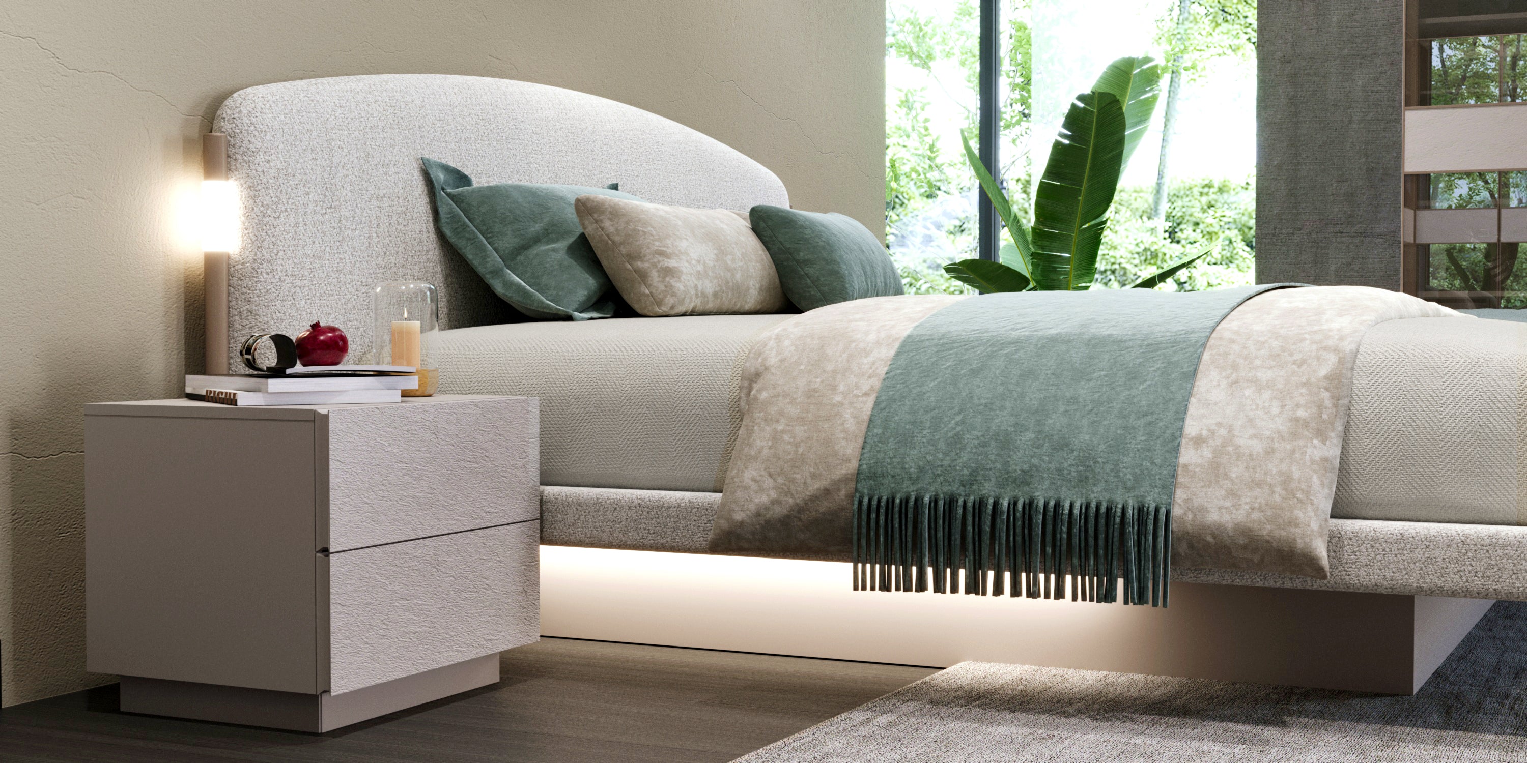 Нощно шкафче «Kasmir» + две чекмеджета, размер 55х48х46см