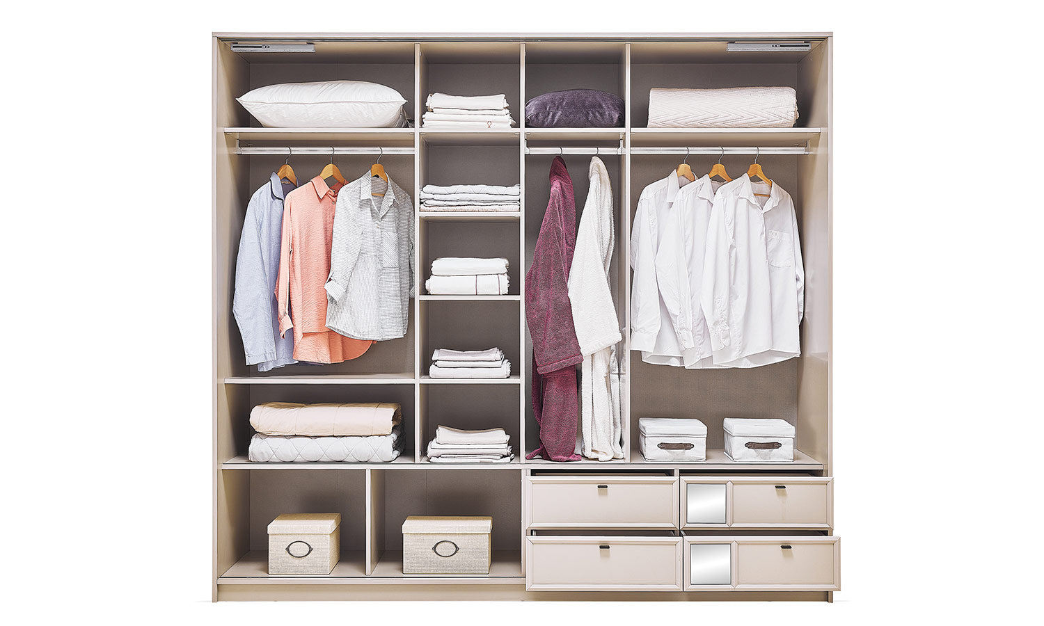 Гардероб с плъзгащи врати «Agata» с огледална врата, ширина 240см