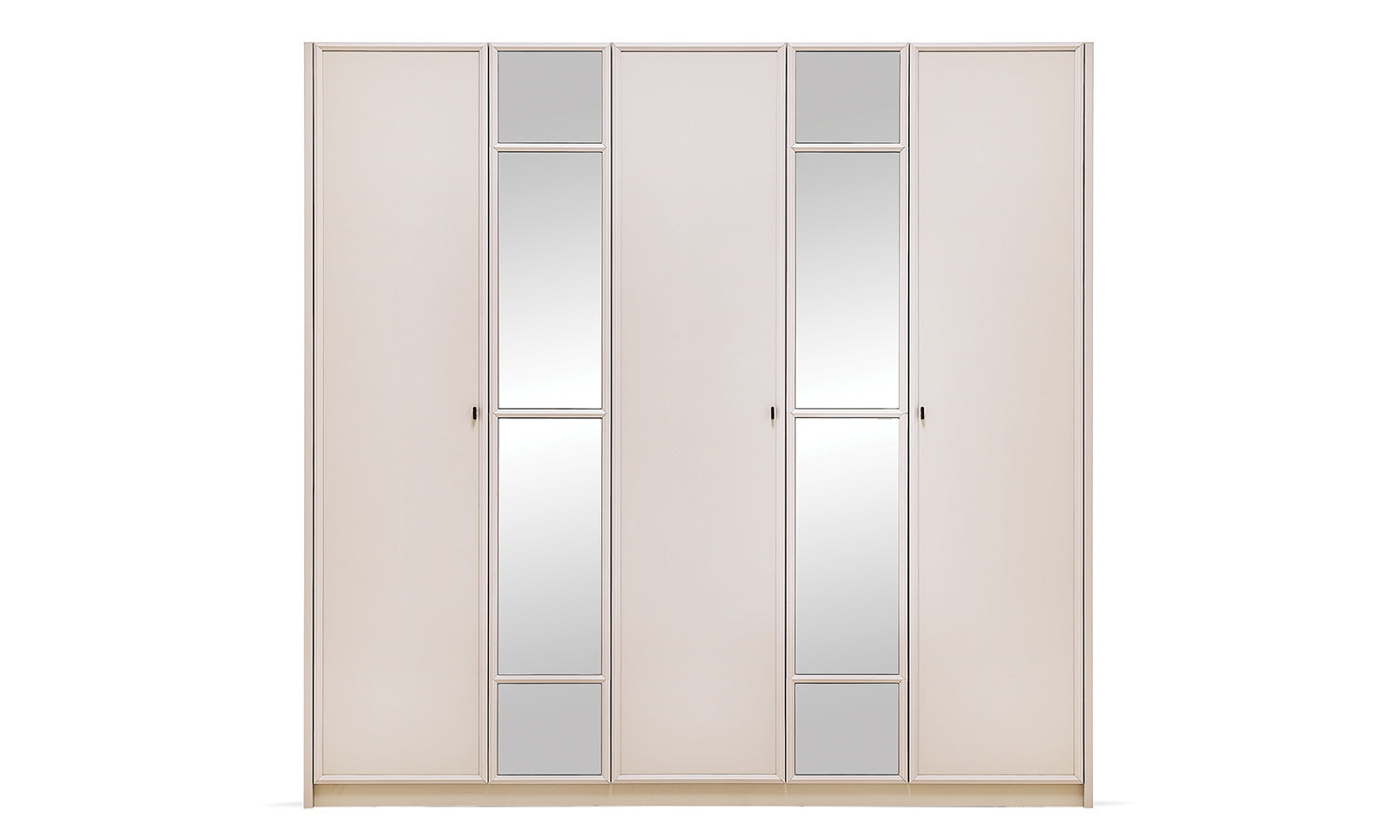 Петкрилен гардероб «Agata» с огледална врата, лост за закачалки, рафтове, ширина 227см