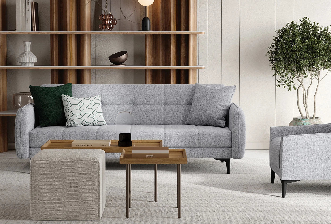 Триместен разтегателен диван «Romina» + 3 декоративни възглавници, ширина 210см