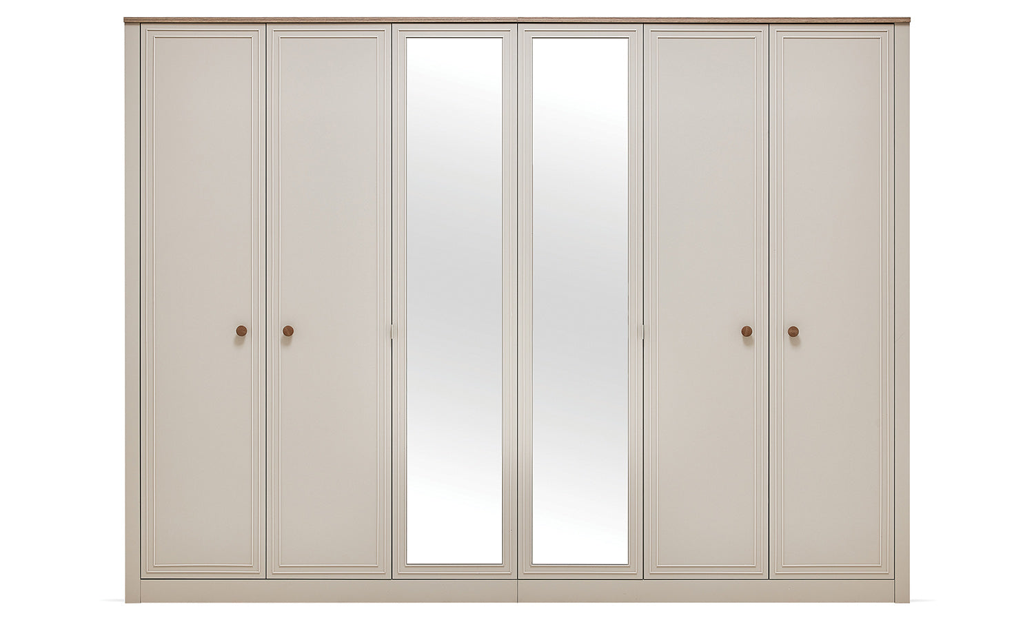 Шесткрилен гардероб «Rio» с огледална врата, ширина 276см
