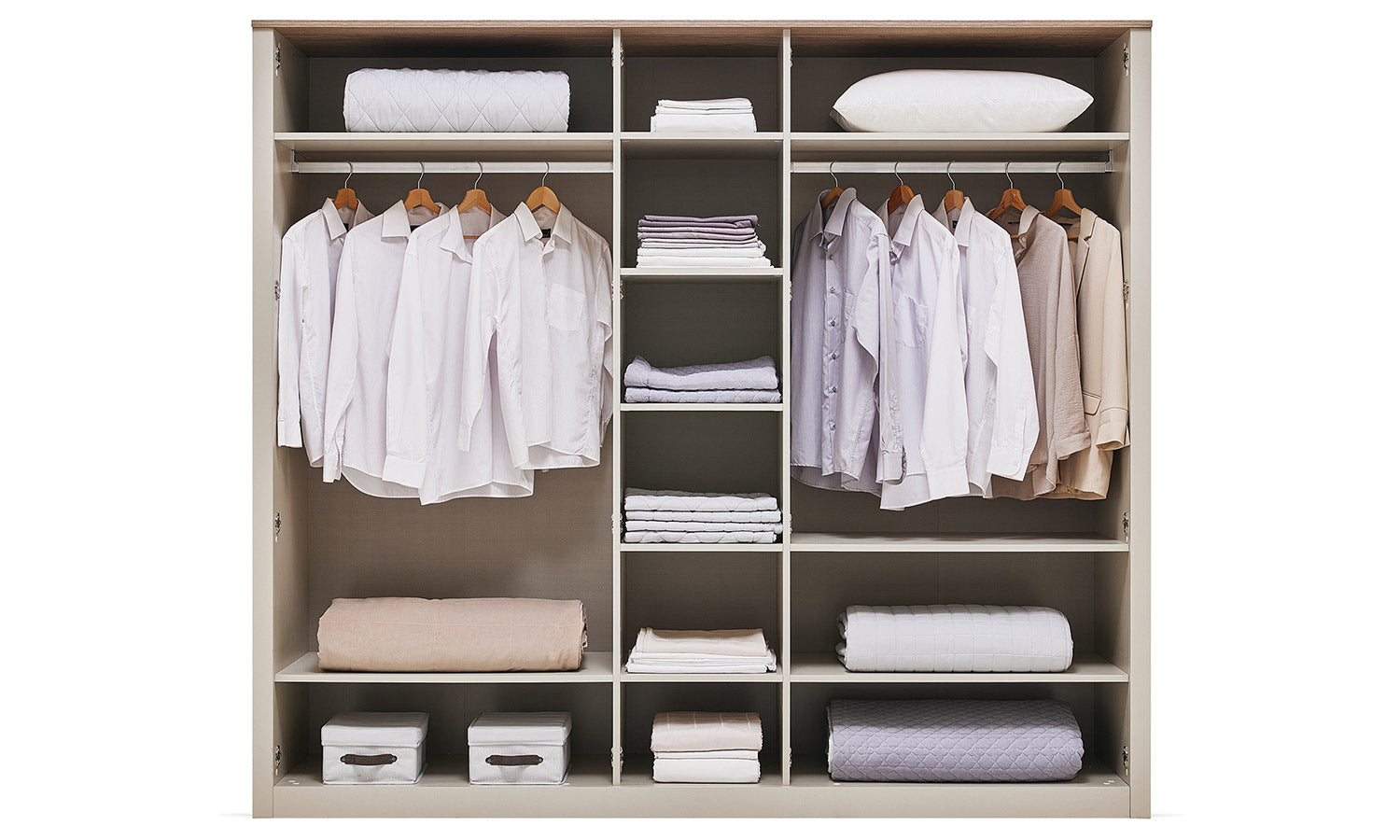 Петкрилен гардероб «Rio» с огледална врата, ширина 233см