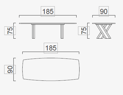 Трапезна маса «Minera Cross» с керамичен плот