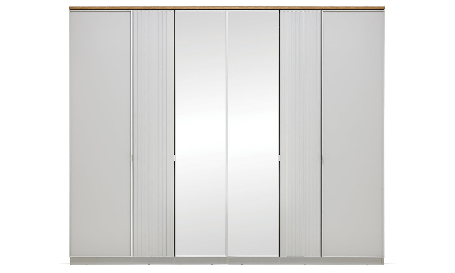 Шесткрилен гардероб «Puerta» с огледална врата, ширина 272см