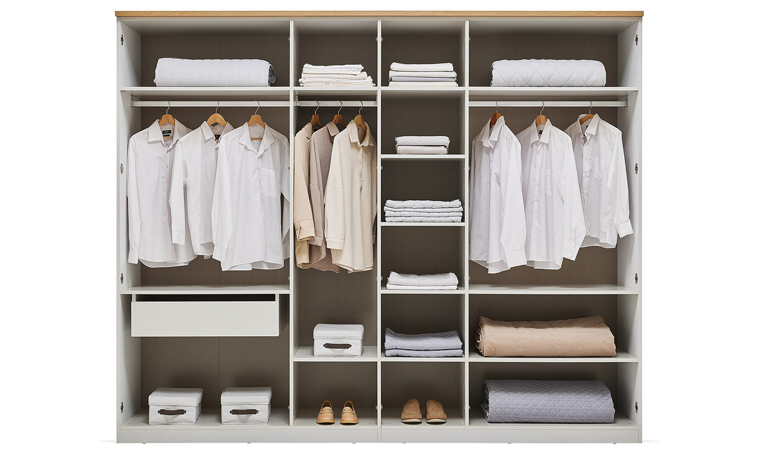 Шесткрилен гардероб «Puerta» с огледална врата, ширина 272см