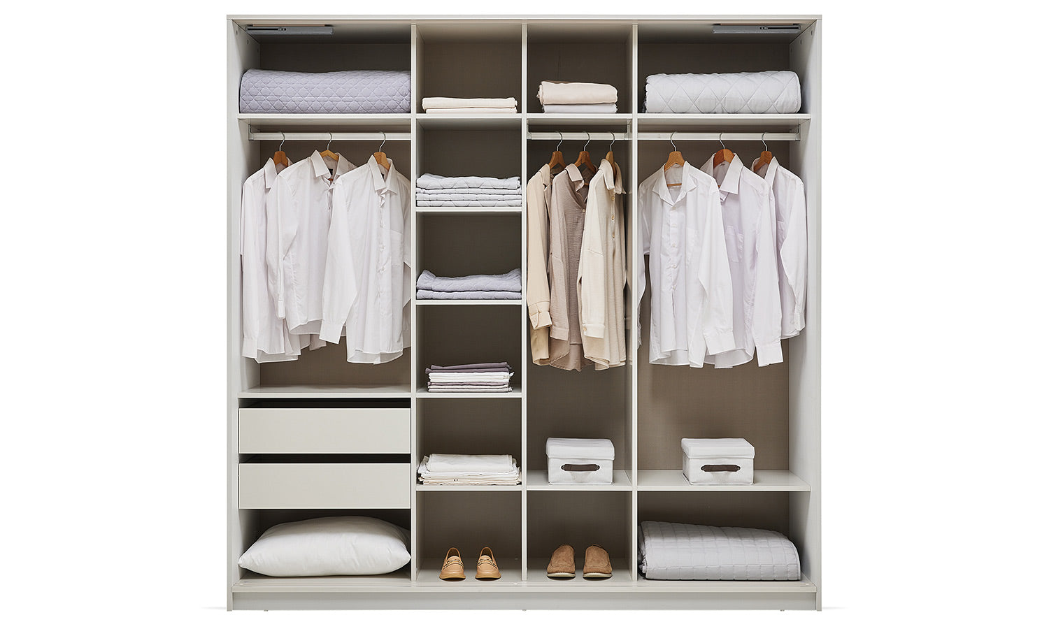 Гардероб с плъзгащи врати «Puerta» с огледална врата, ширина 220см