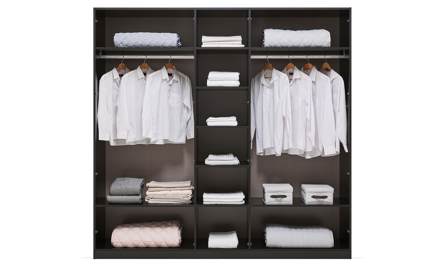 Петкрилен гардероб «Krista» стъклени врати, ширина 226см