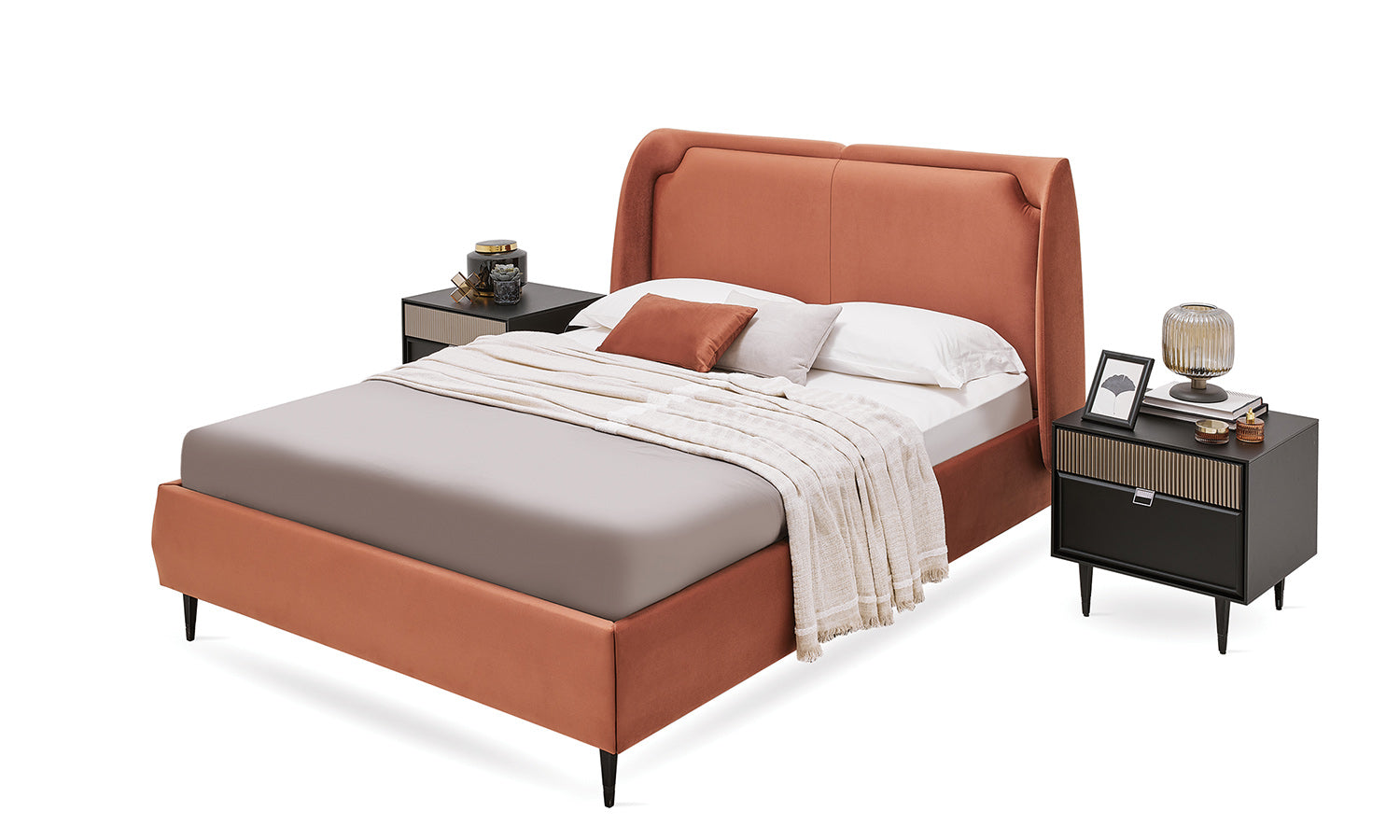 Тапицирано легло «Krista» с място за съхранение, повдигащ механизъм