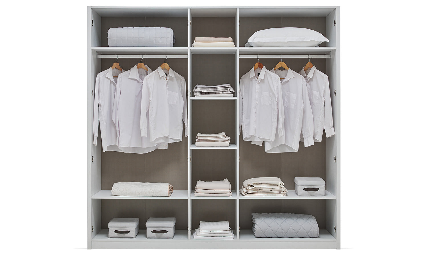 Петкрилен гардероб «Lumina» с огледална врата, ширина 229см