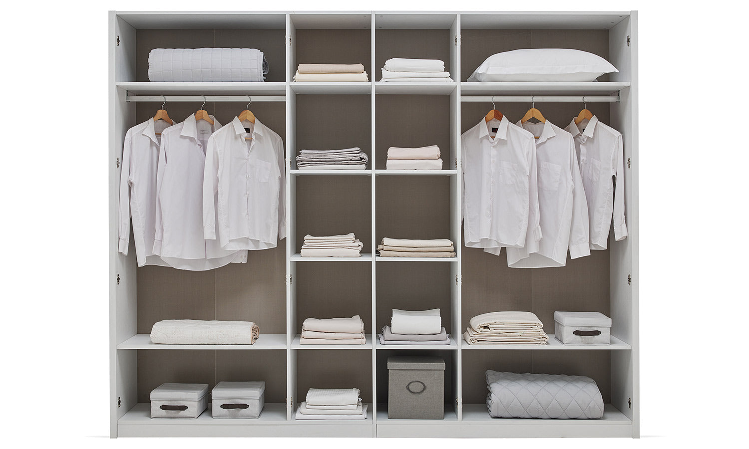 Шесткрилен гардероб «Lumina» с огледална врата, ширина 273см