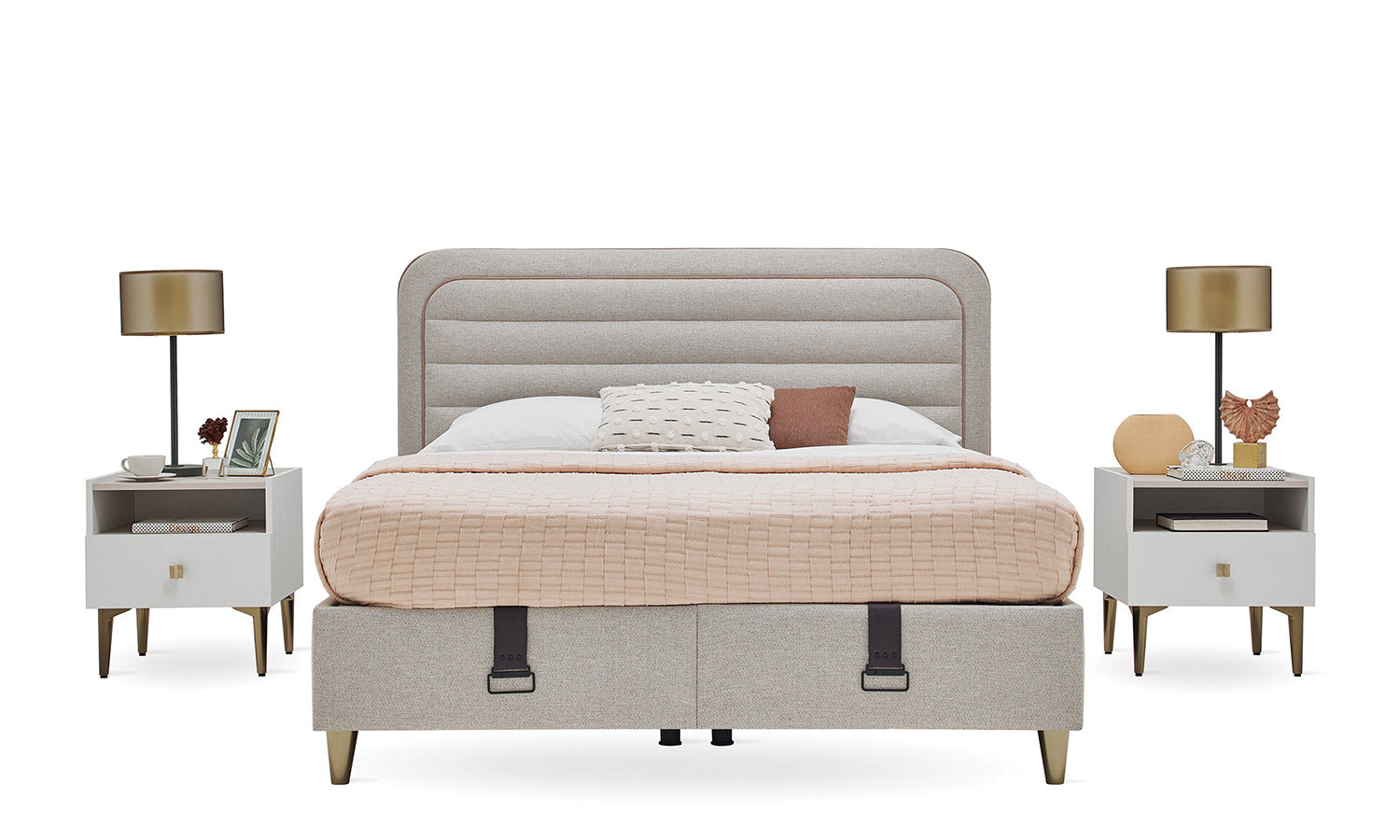 Тапицирано легло «Lumina» с място за съхранение, повдигащ механизъм