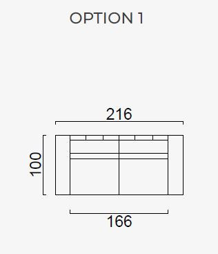 Двуместен разтегателен диван «Air Cavalli Relax» - Опция 1, ширина 216см