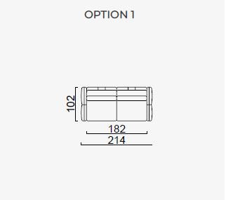 Двуместен разтегателен диван «Le Mans» - Опция 1, ширина 214см