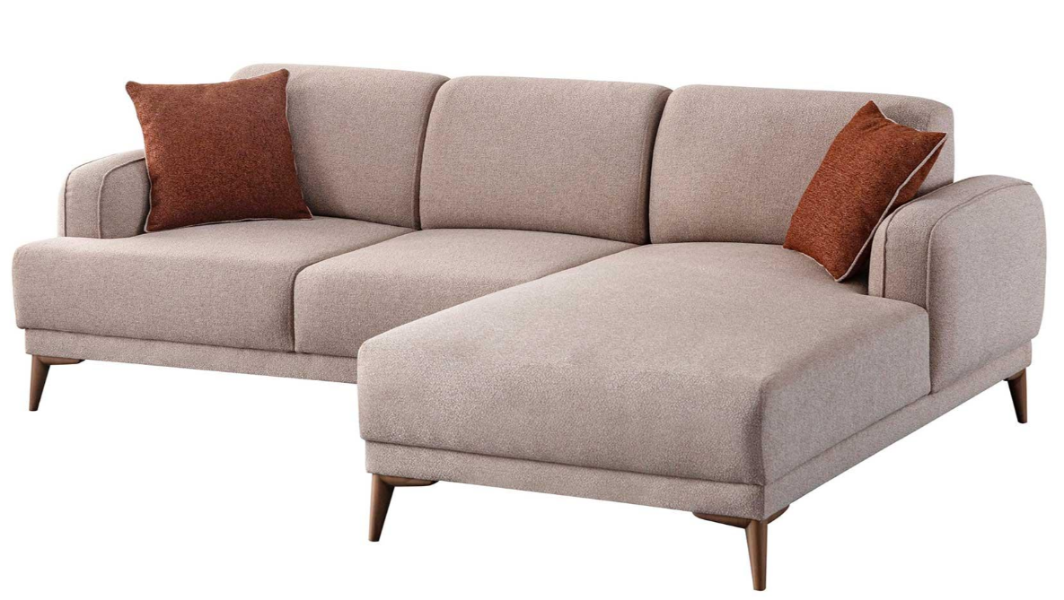 Ъглов разтегателен диван «Pastel» + две декоративни възглавници, ширина 232см