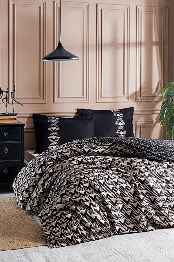 Двоен спален комплект «Ouro» с пике, 4 части, ранфорс