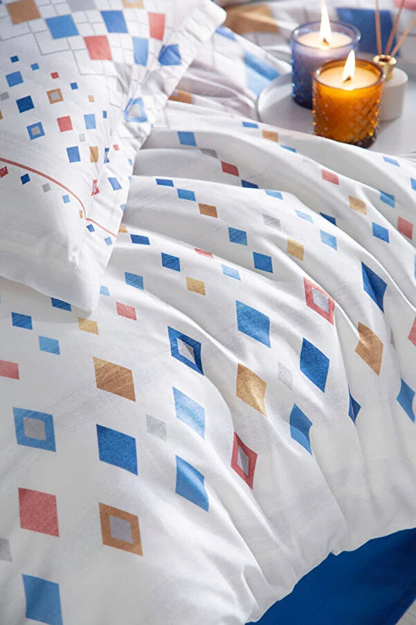 Двоен спален комплект «Mavi Color» с пике, 4 части, ранфорс