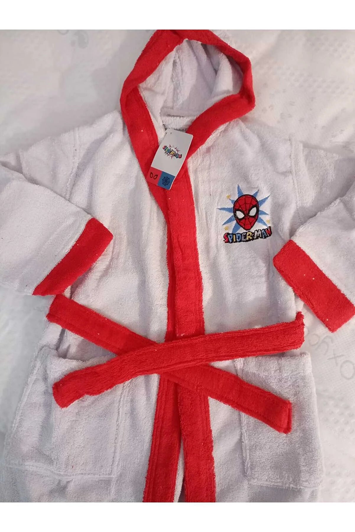 Детски халат за баня «Spiderman Grey» - памук, възраст 11-12г