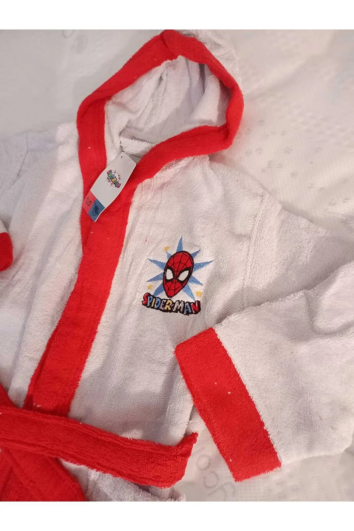 Детски халат за баня «Spiderman Grey» - памук, възраст 11-12г