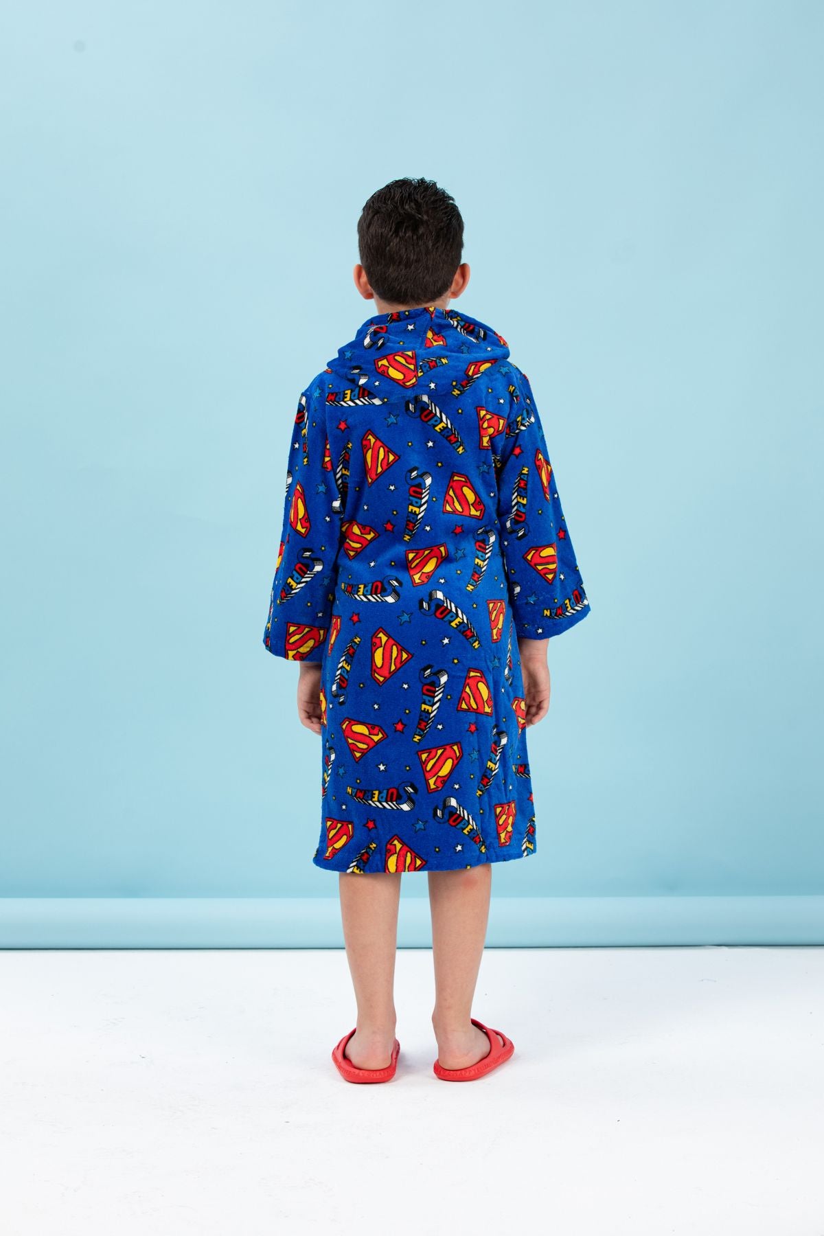 Детски халат за баня «Superman Planet Blue» - памук, възраст 5-6г.