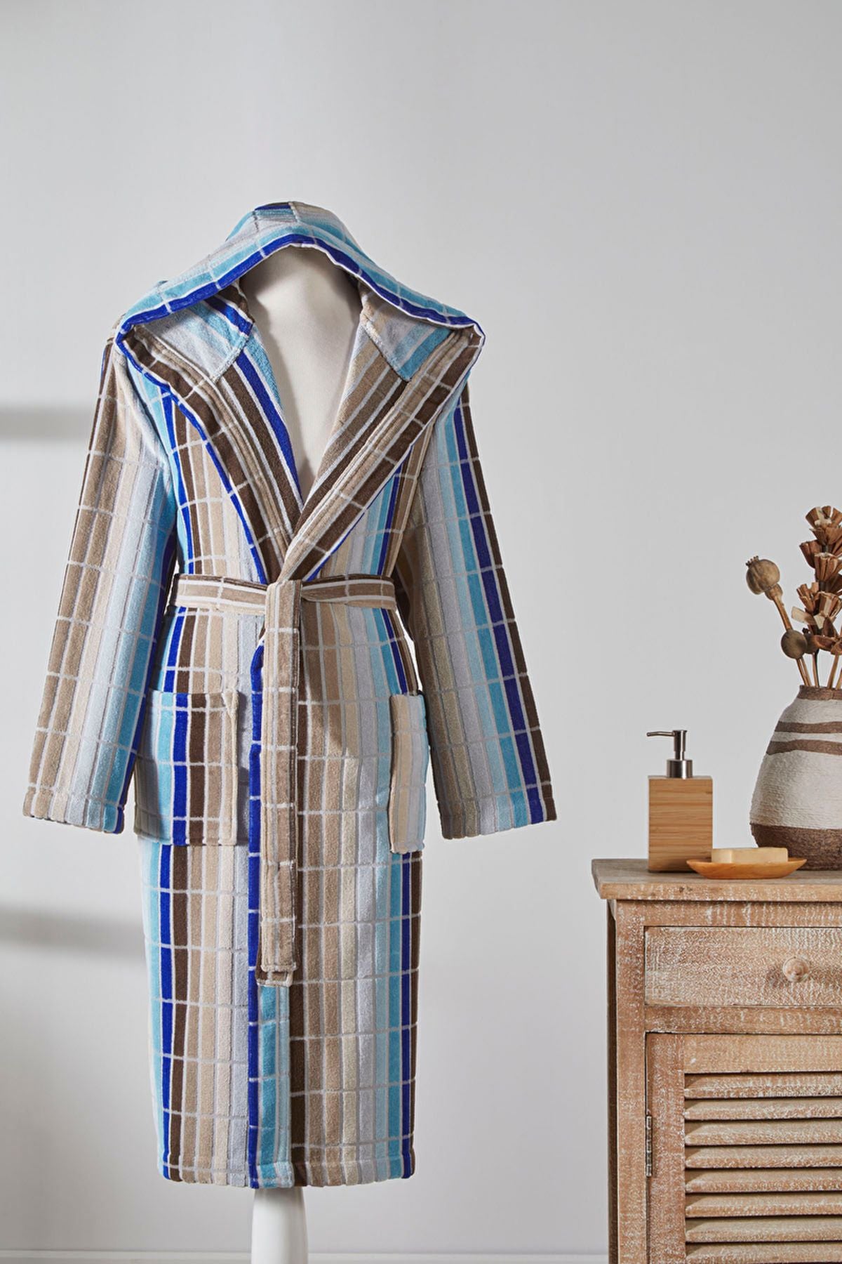 Халат за баня «Hawai Line/Kahve» с качулка, размер S/M