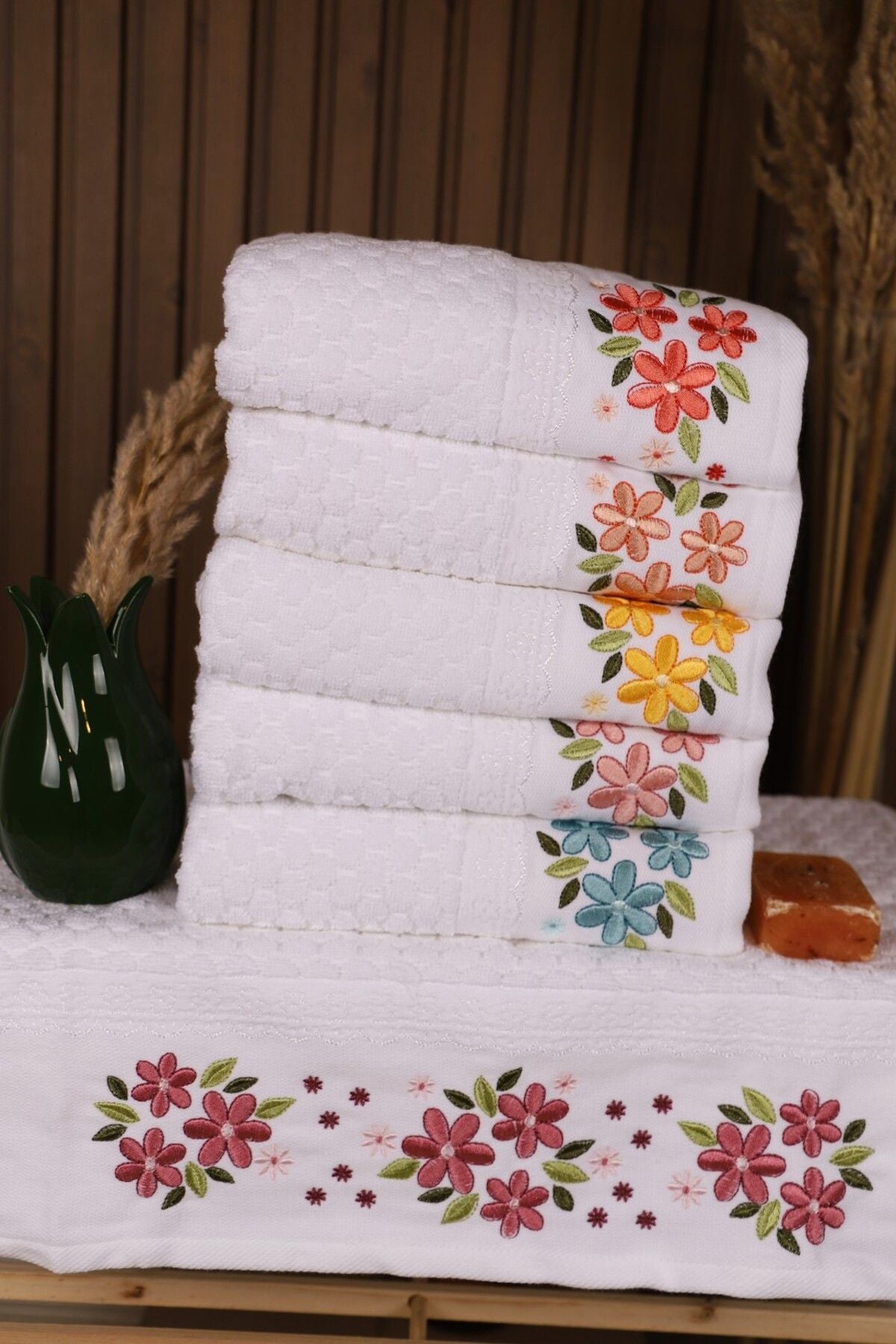 Комплект хавлии «Balsam Beyaz» - 6 части, памук, размер 50х85см